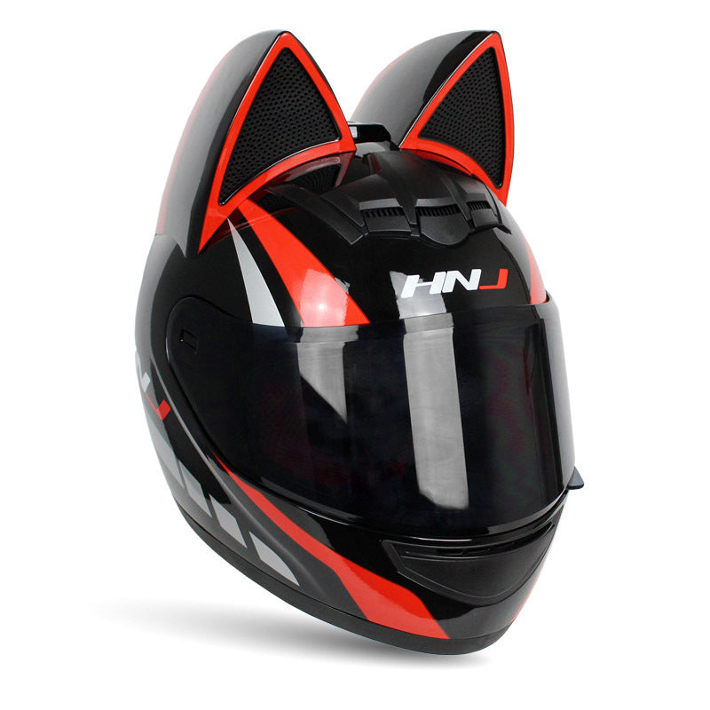 Cascos de motocicleta eléctricos personalizados con orejas de gato para hombres y mujeres