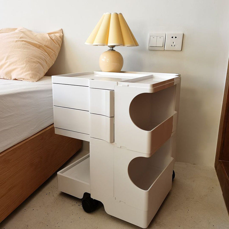 Ins Style Bedside Table Nordic 360 Rotating Storage Cabinet Locker Mobile Trolley Internet Celebrity