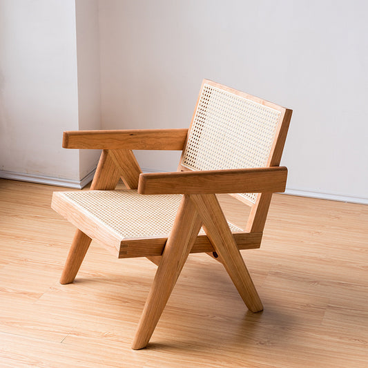 Meubles de chaise de loisirs de balcon en rotin en bois massif mi-ancien