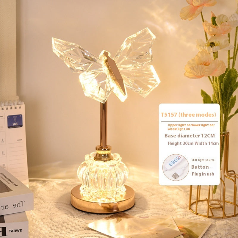 Butterfly Table Lamp Bedroom Bedside Creative Ambience Light