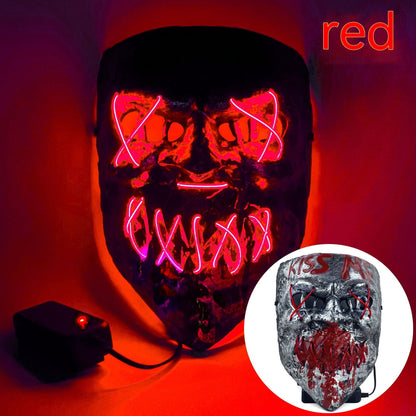 Masque LED froid, accessoire d'horreur d'Halloween