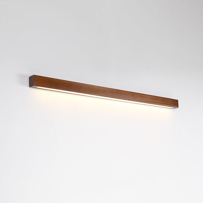 Walnut Color Log Strip Wall Lamp Modern Minimalist