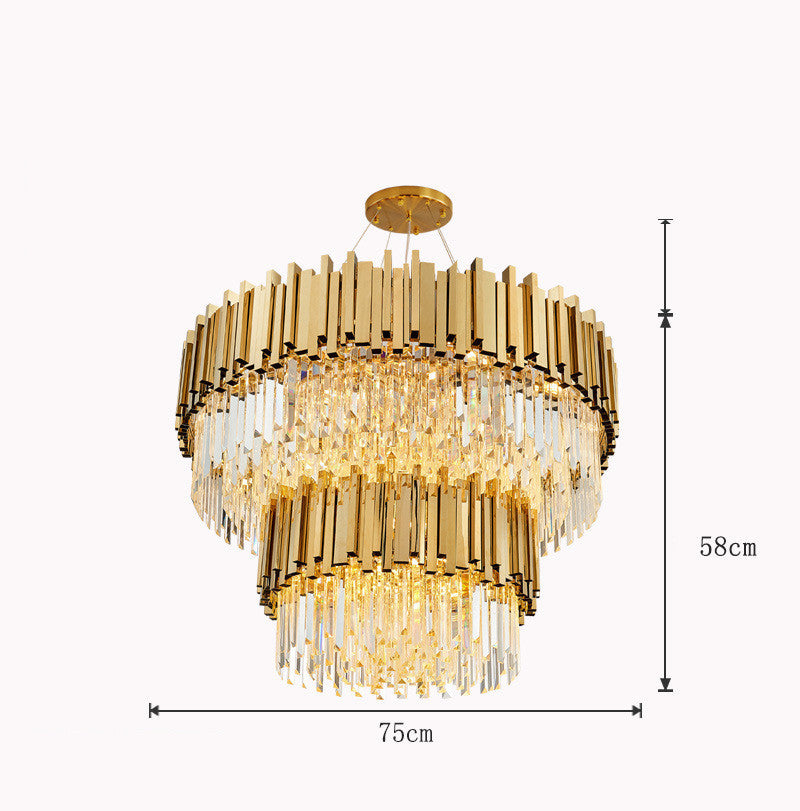 Modern Minimalist Light Luxury Crystal Living Room Glass Round Lamps