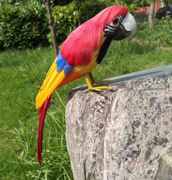 Simulación de plumas, loro, pájaro, decoración del hogar, decoración de jaula