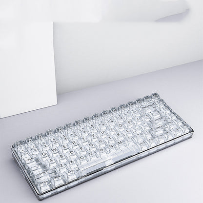 Clavier mécanique tri-mode sans fil Bluetooth transparent