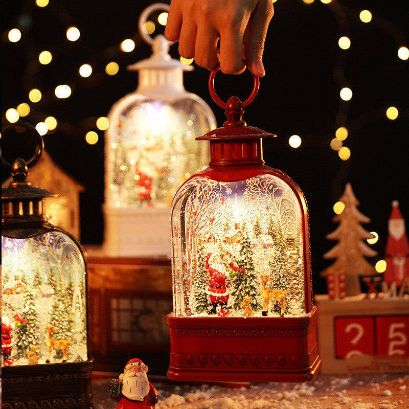 Female Christmas Crystal Ball Under Snowflake Light Music Box