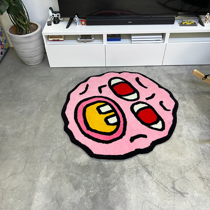 Handmade Round Cartoon Bedroom Living Room Rug