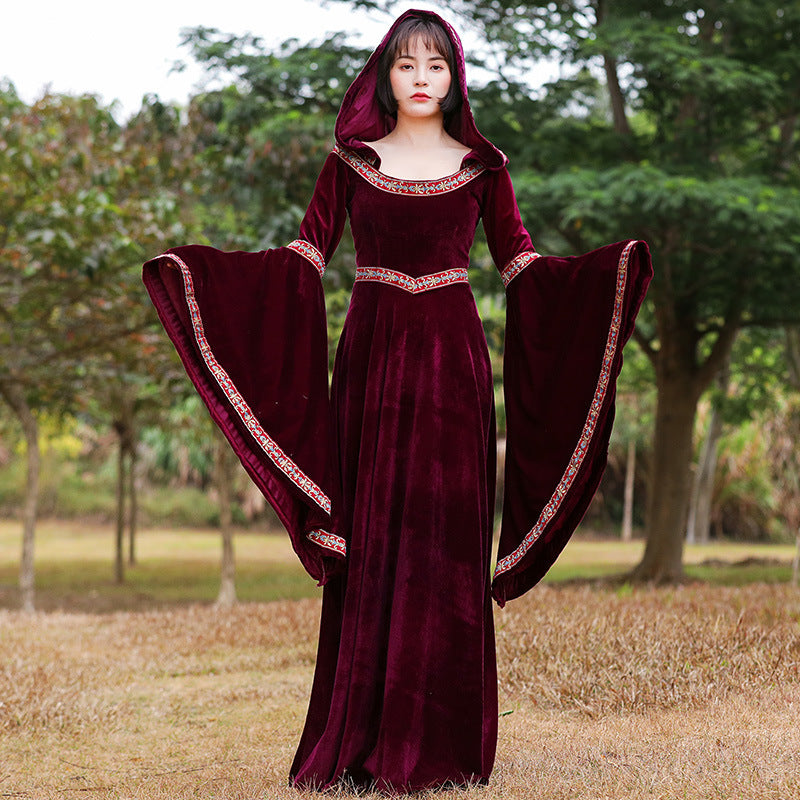 Costume de sorcière vampire rétro du Petit Chaperon rouge pour Halloween