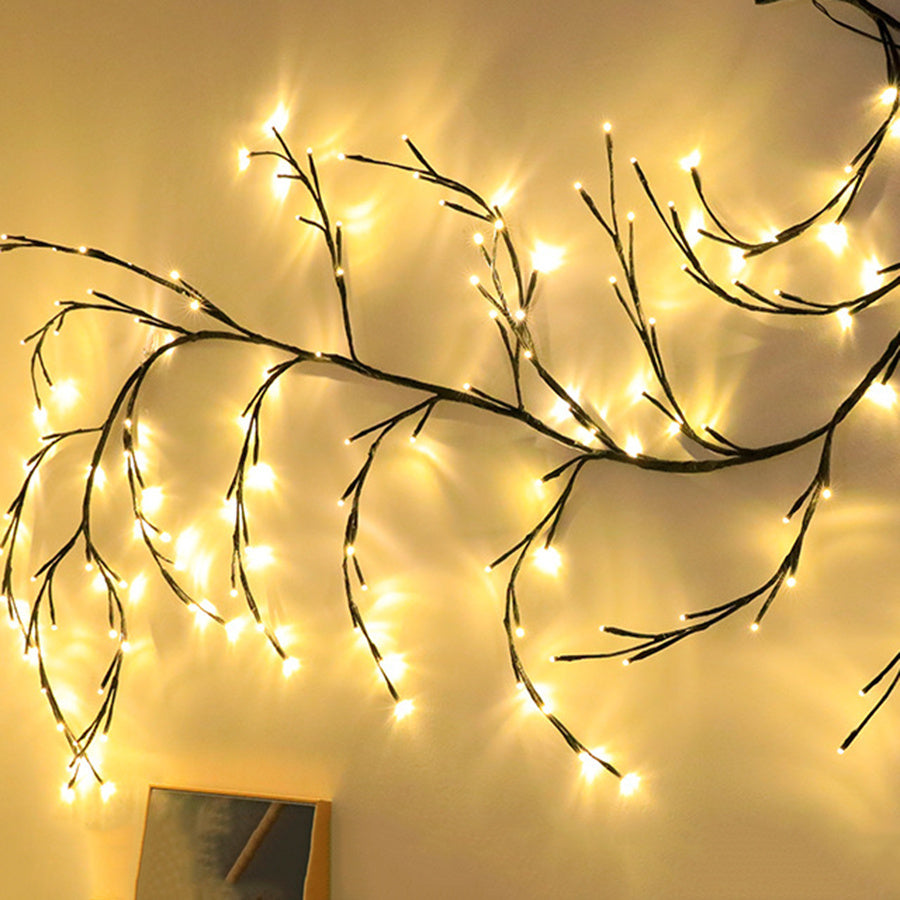 Vignes avec lumières guirlande de noël lumière Flexible bricolage branche de vigne de saule lumière LED pour mur de chambre décor de fête de mariage