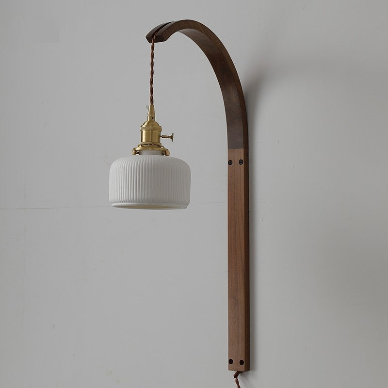 Lampe murale en noyer pour petit déjeuner, salon, bureau, chambre à coucher, lampe de chevet