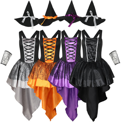 Camisola de malla para disfraz de Halloween, bruja, multicolor, para fiestas, reuniones y actuaciones