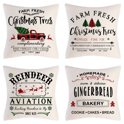 Home Decoration Christmas Pillow Cover Four-piece Set