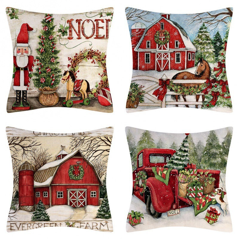 Home Decoration Christmas Pillow Cover Four-piece Set