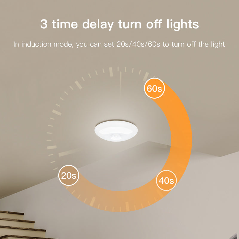 Lámpara de techo de inducción humana, lámpara infrarroja para garaje, guardarropa, balcón, recargable para una fácil instalación