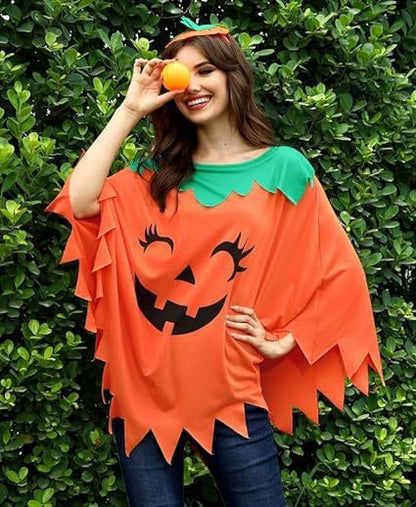 Halloween Pumpkin Cloak Clothing Cloak Sweater For Women