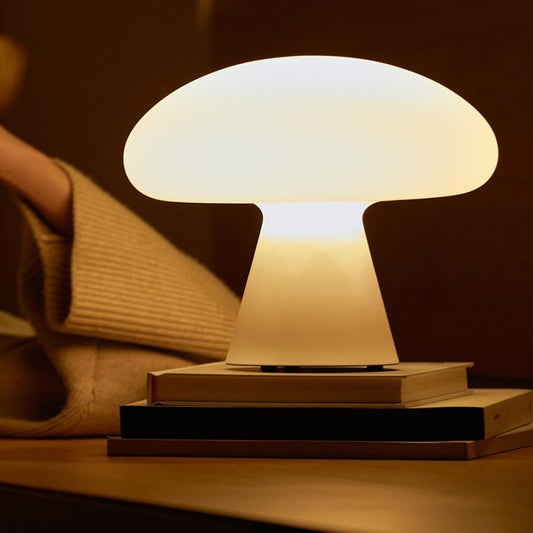 Lampe de table champignon de style crème chargeant la lumière d’ambiance à gradation