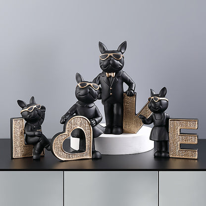 Adornos decorativos para gabinete de TV, porche, forma de perro para el hogar