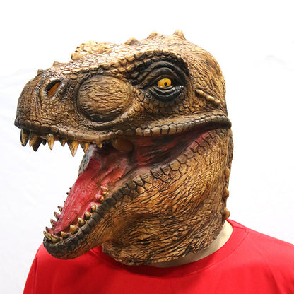 Máscara de dinosaurio Tiranosaurio Rex disfraz de Halloween para hombres y mujeres accesorios de carnaval casco de cabeza completa