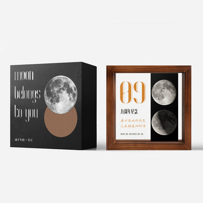 Cadre de lune transparent personnalisé pour les couples le jour de la naissance