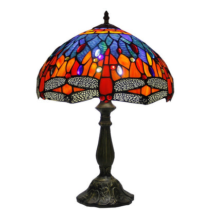 Tiffany Dragonfly Stone Table Lamp Bedroom Living Room Retro