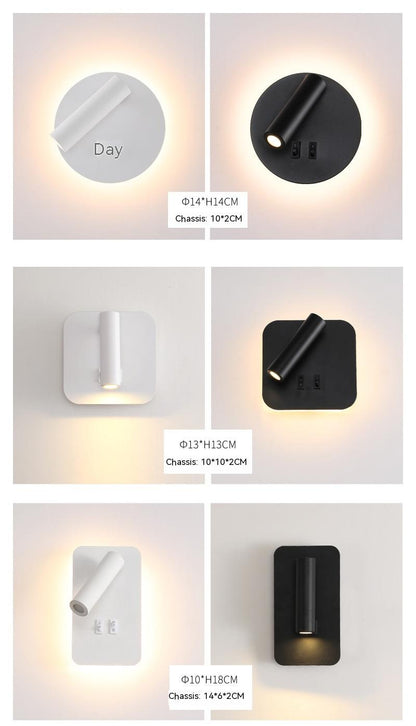 Modern Minimalist Bedside LED Wall Lamp Creative Led Spotlight