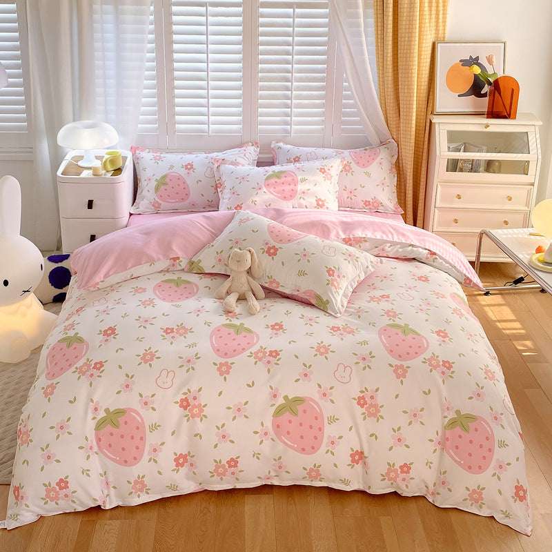 Cotton Thickened Four-piece Dormitory Bed Sheet And Quilt Cover