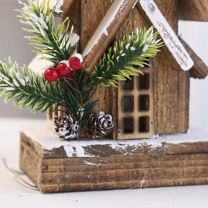 Décorations de Noël Maison en bois Château avec ornements lumineux