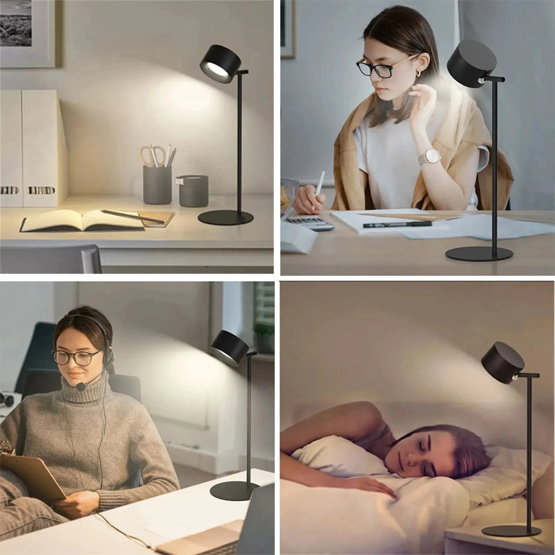 Lampe de Table LED magnétique Touchable, Rechargeable par USB, rotation à 360 degrés, télécommande sans fil, lampes de bureau, chambre à coucher, lampe de nuit murale