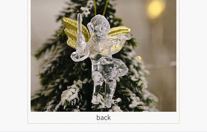 Adornos navideños de Howe Colgante de ángel transparente Colgante de ángel nuevo creativo Colgante de árbol de Navidad