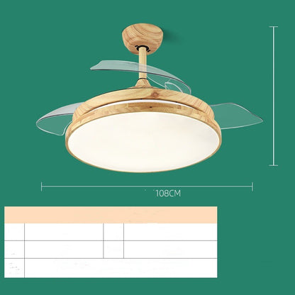 Lámpara de ventilador de madera postmoderna para el hogar, sala de estar, dormitorio, comedor