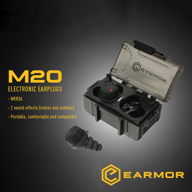 Kit de protection auditive avec bouchons d'oreilles électroniques EARMOR M20