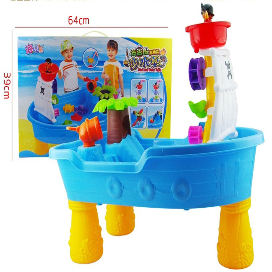 Traje de juguete de playa para niños, barco pirata, juego de arena, mesa de juegos de agua