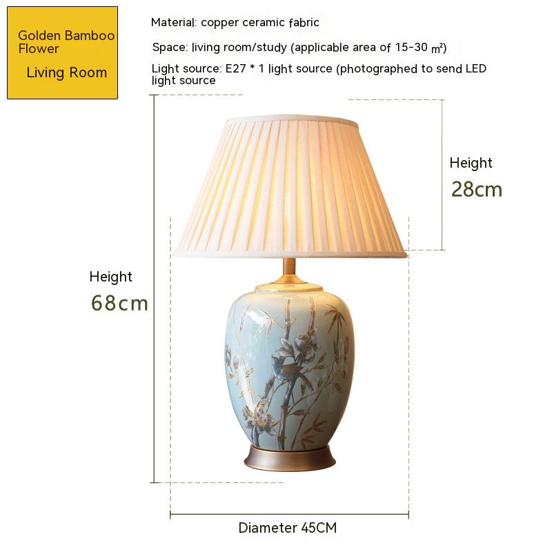 American Ceramic Table European Bedroom Bedside Lamp