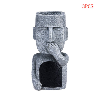 Home Geometric Leisure Resin Ornaments Courtyard Home Design Easter Island Decoration