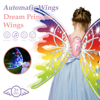 Ailes de papillon électriques pour filles avec lumières brillantes et brillantes, ailes de fée mobiles pour anniversaire, mariage, Noël, Halloween