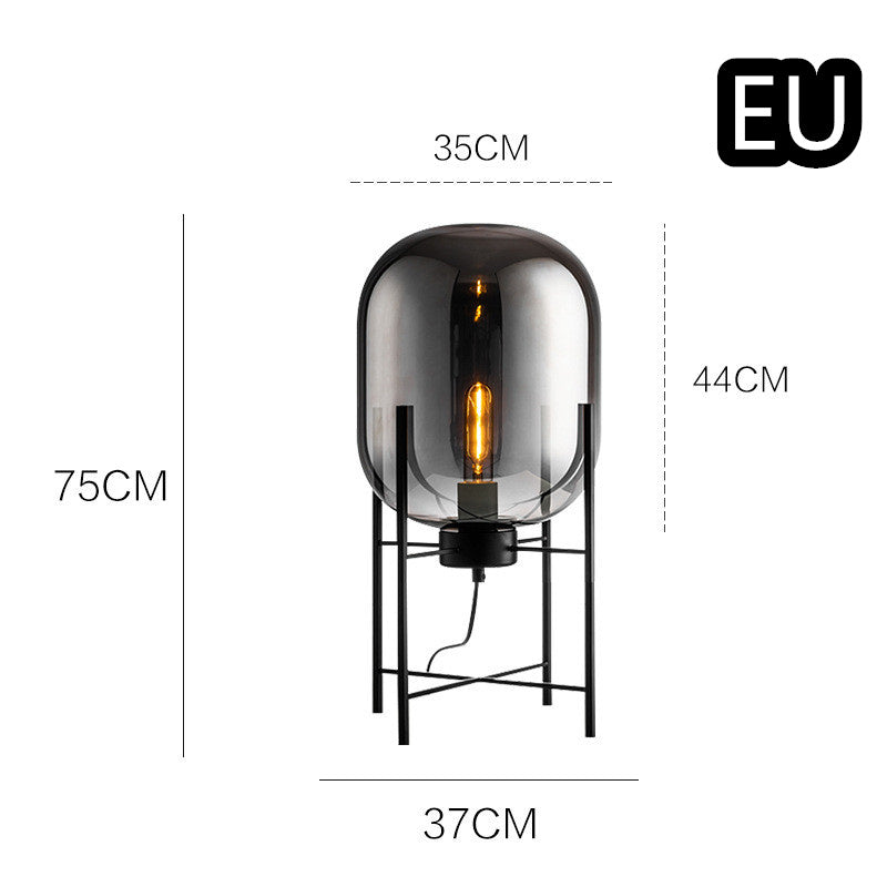 Lámpara de mesa de tetrápodo de vidrio de estilo industrial escandinavo moderno