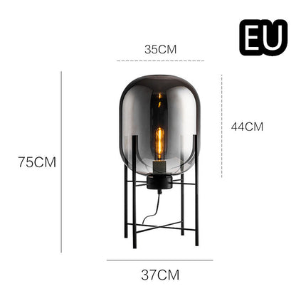 Modern Scandinavian Industrial Style Glass Tetrapod Table Lamp