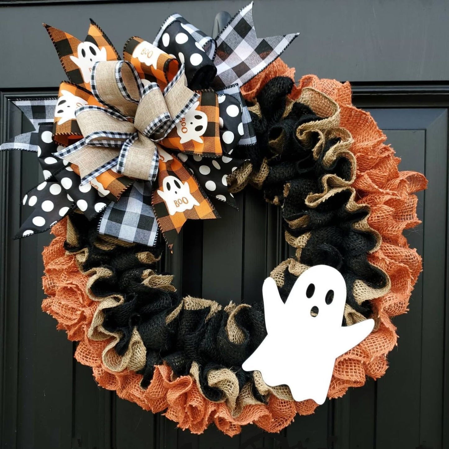 Nouveau ruban de couronne artificielle d'Halloween