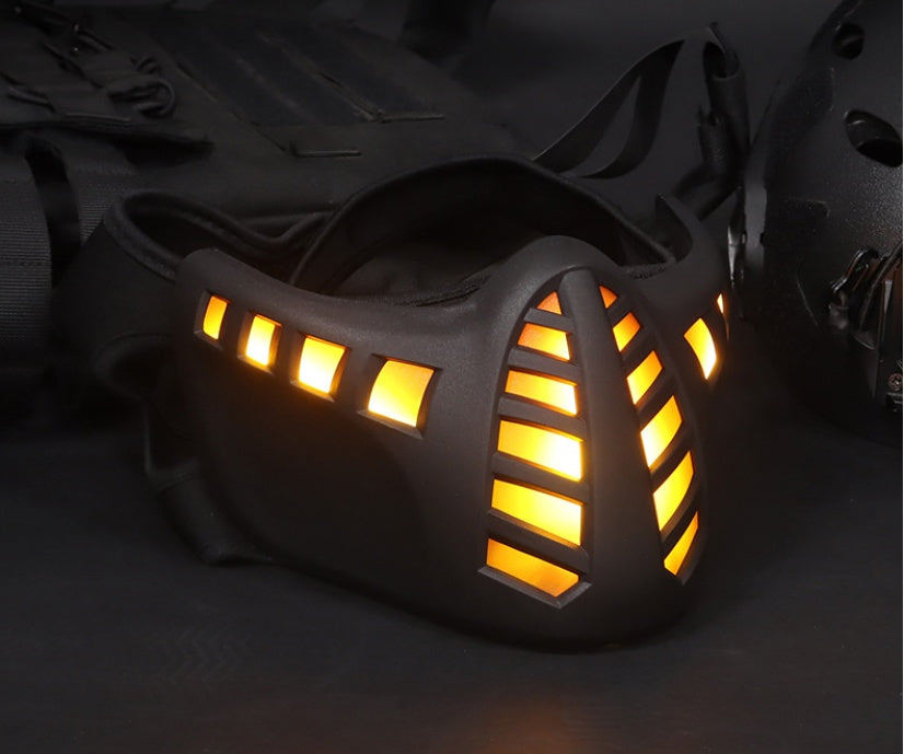 Masque demi-visage à LED pour le carnaval d'Halloween