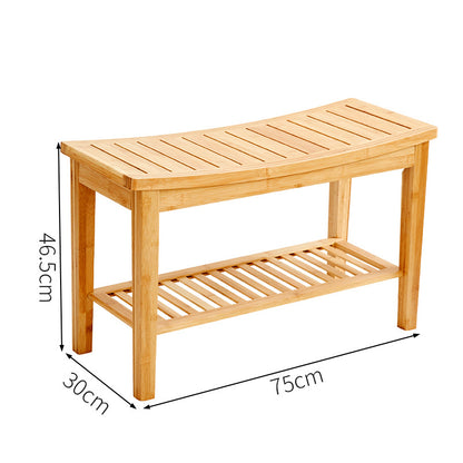 Tabouret de salle de bain en bambou, support de rangement en bois massif, multifonctionnel pour la maison et le salon