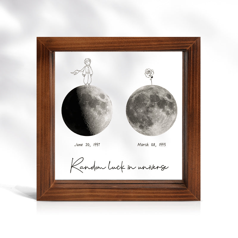 Cadre de lune transparent personnalisé pour les couples le jour de la naissance