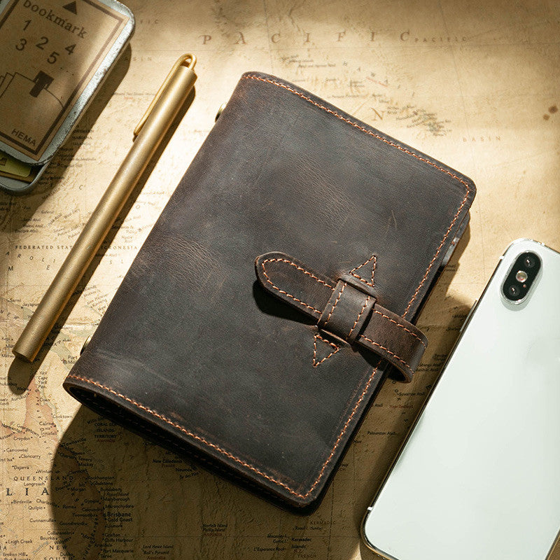 A6A5A7Leather Notebook Literary Diary