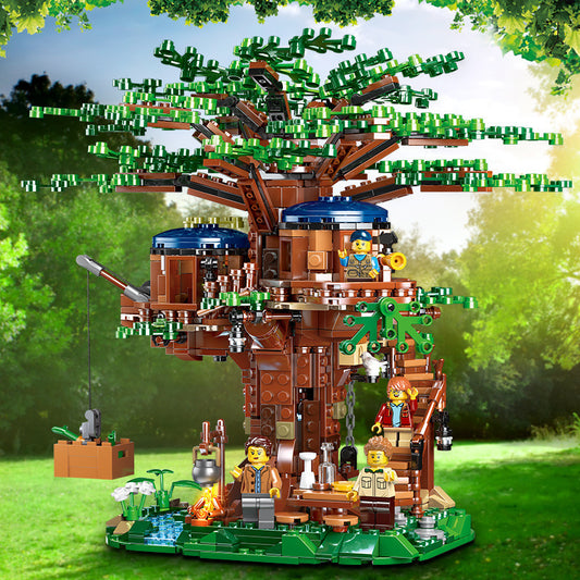 Blocs de construction de maison dans les arbres pour enfants, Puzzle, ornements assemblés