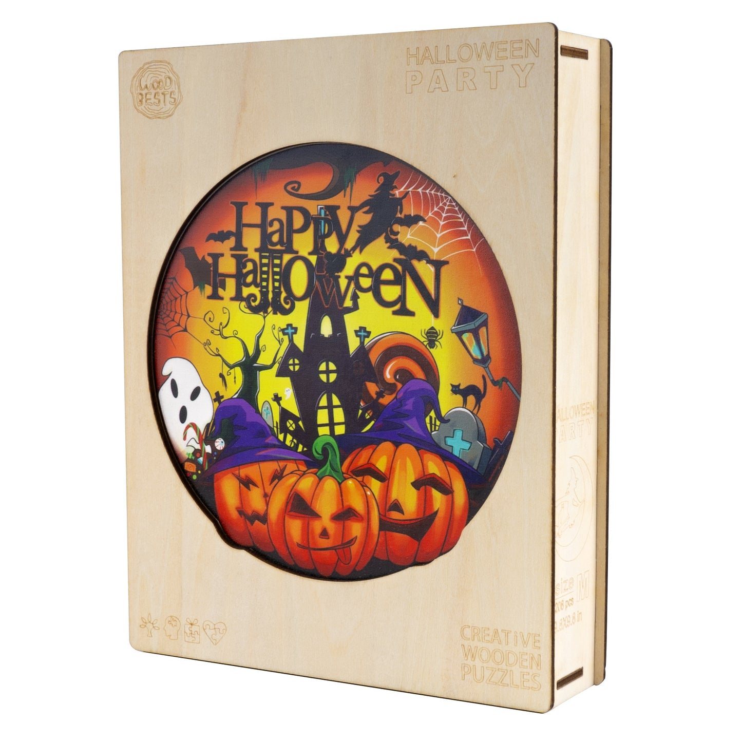 Puzzle en bois de forme irrégulière pour fête d'Halloween Puzzle en bois pour les fêtes d'Halloween