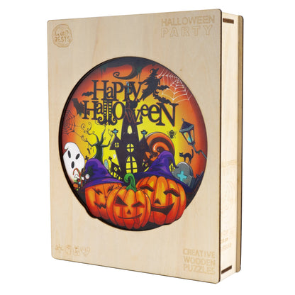 Puzzle en bois de forme irrégulière pour fête d'Halloween Puzzle en bois pour les fêtes d'Halloween