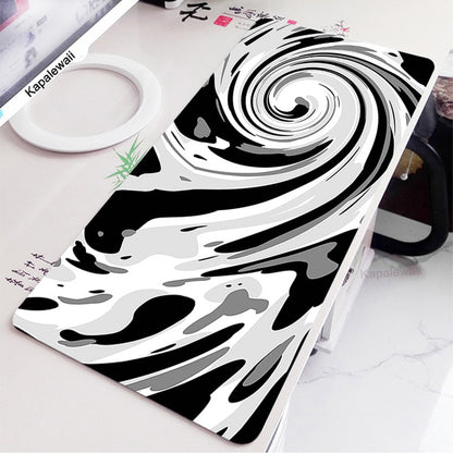 Black And White Desk Mat Gaming Mouse Pad Large Mousepad Gam