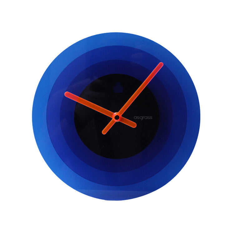 Reloj de pared minimalista acrílico azul Klein