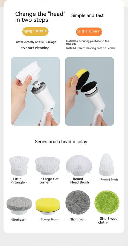 Electric Scrubber Cleaning Wall Long Handle Elbow Telescopic Multifunction Cleaning Brush