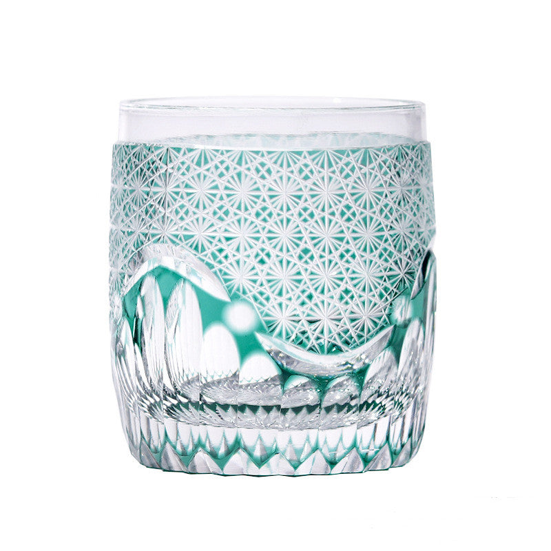 Taza de cristal tallada a mano de moda