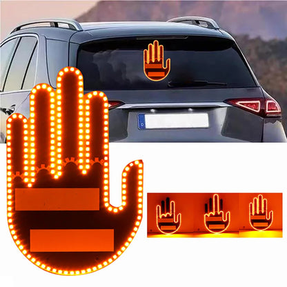 Luz LED con gesto iluminado para coche, luz de dedo con control remoto, señales de rabia en la carretera, lámpara de mano con gesto de dedo medio, novedad y divertido